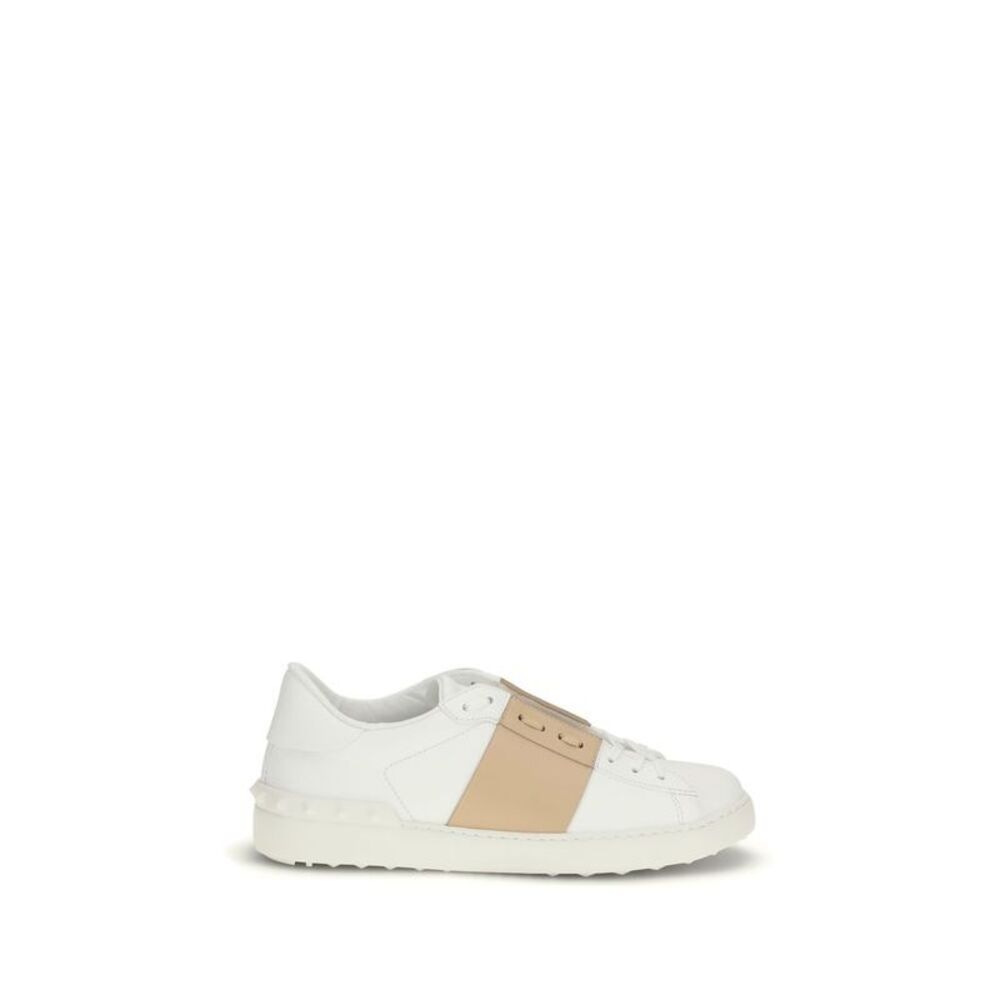 Valentino Garavani White Calf Leather Bos Taurus Low Top Men's Sneakers